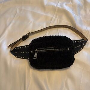 Black Sherpa Fanny Pack / Belt Bag